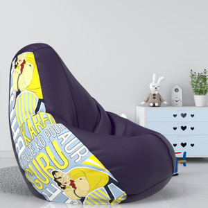 comfybean 5xl guru and bhole teardrop bean bag  with bean filling indigo
