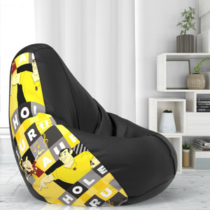 comfybean 5xl guru and bhole teardrop bean bag  with bean filling black