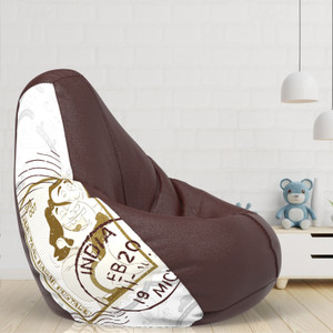 comfybean 5xl guru and bhole teardrop bean bag  with bean filling brown