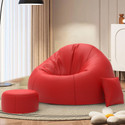 ComfyBean 5XL Premium, Designer - LeisureSofa Lounge With Free Cushion and Puffy-Red Teardrop Bean Bag  With Bean Filling