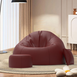 comfybean 5xl premium designer - relaxsofa nest with free cushion and puffy-maroon teardrop bean bag  with bean filling