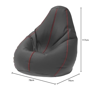 comfybean bag with beans filled 4xl- official bailey amp bakers bean bags - for adults - max user height  55-6 ft-weight  70-99 kgsmodel dark grey red