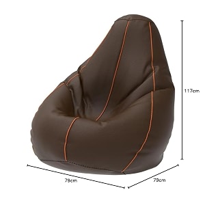 biggiebean bag with beans filled 4xl- official bailey amp bakers bean bags - for adults - max user height  55-6 ft-weight  70-99 kgsmodel brown orange