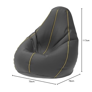 comfybean bag with beans filled 4xl- official bailey amp bakers bean bags - for adults - max user height  55-6 ft-weight  70-99 kgsmodel dark grey yellow