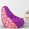 ComfyBean Bag with Beans Filled 4XL- Official: Jack &amp; Mayers Bean Bags - for Adults - Max User Height : 5.5-6 Ft.-Weight : 70-99 Kgs(Model: Accessories - H - Purple Pink)