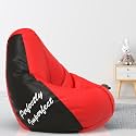 ComfyBean Bag with Beans Filled 4XL- Official: Jack &amp; Mayers Bean Bags - for Adults - Max User Height : 5.5-6 Ft.-Weight : 70-99 Kgs(Model: Perfectly Imperfect - Red Black)