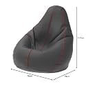 ComfyBean Bag with Beans Filled 4XL- Official: Bailey &amp; Bakers Bean Bags - for Adults - Max User Height : 5.5-6 Ft.-Weight : 70-99 Kgs(Model: Dark Grey Red)