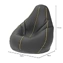 ComfyBean Bag with Beans Filled 4XL- Official: Bailey &amp; Bakers Bean Bags - for Adults - Max User Height : 5.5-6 Ft.-Weight : 70-99 Kgs(Model: Dark Grey Yellow)