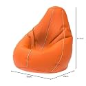 ComfyBean Bag with Beans Filled 4XL- Official: Bailey &amp; Bakers Bean Bags - for Adults - Max User Height : 5.5-6 Ft.-Weight : 70-99 Kgs(Model: Orange White)