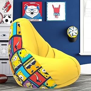 comfybean bag with beans filled 5xl- official sponge bob bean bags - for adults - max user height  6-65 ft - weight  99-110 kgsmodel sbsp