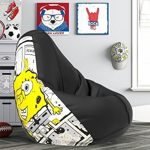 comfybean bag with beans filled 5xl- official sponge bob bean bags - for adults - max user height  6-65 ft - weight  99-110 kgsmodel sbsp