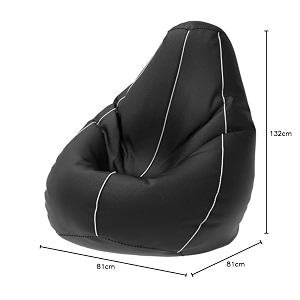 comfybean bag with beans filled 5xl- official bailey amp bakers bean bags - for adults - max user height  6-65 ft - weight  99-110 kgsmodel black white