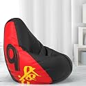 ComfyBean Bag with Beans Filled 5XL- Official: Jack &amp; Mayers Bean Bags - for Adults - Max User Height : 6-6.5 Ft. - Weight : 99-110 Kgs(Model: Nautanki - Black Red)