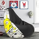 ComfyBean Bag with Beans Filled 5XL- Official: Sponge Bob Bean Bags - for Adults - Max User Height : 6-6.5 Ft. - Weight : 99-110 Kgs(Model: SBSP-Artwork 6b - Black)