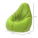 ComfyBean Bag with Beans Filled 5XL- Official: Bailey &amp; Bakers Bean Bags - for Adults - Max User Height : 6-6.5 Ft. - Weight : 99-110 Kgs(Model: Pea Green Red)