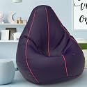 ComfyBean Bag with Beans Filled 5XL- Official: Bailey &amp; Bakers Bean Bags - for Adults - Max User Height : 6-6.5 Ft. - Weight : 99-110 Kgs(Model: Indigo Pink)