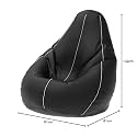 ComfyBean Bag with Beans Filled 5XL- Official: Bailey &amp; Bakers Bean Bags - for Adults - Max User Height : 6-6.5 Ft. - Weight : 99-110 Kgs(Model: Black White)