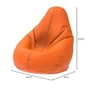 ComfyBean Bag with Beans Filled 5XL- Official: Bailey &amp; Bakers Bean Bags - for Adults - Max User Height : 6-6.5 Ft. - Weight : 99-110 Kgs(Model: Orange Cream)