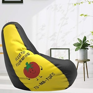 comfybean bag with beans filled xl- official jack amp mayers bean bags - for kids - max user height  4 ft - weight  30 kgsmodel chill vibes only - red light-grey