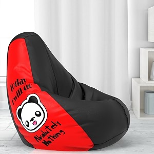 comfybean bag with beans filled xl bean bag prefilled with beans printed - official  printessence color  absolutely nothing - black red