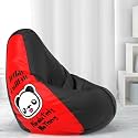 ComfyBean Bag with Beans Filled XL Bean Bag Prefilled with Beans Printed - Official : PrintEssence (Color : Absolutely Nothing - Black Red)