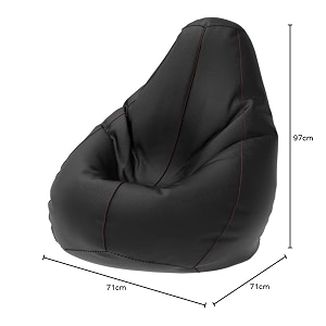 biggie bean bag with beans filled xl- official bailey amp bakers bean bags - for kids - max user height  4 ft - weight  30 kgsmodel black maroon