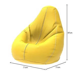 comfybean bag with beans filled xl- official bailey amp bakers bean bags - for kids - max user height  4 ft - weight  30 kgsmodel yellow white