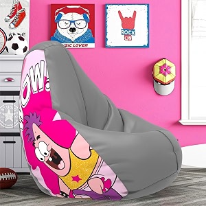 comfybean bag with beans filled xl- official sponge bob bean bags - for kids - max user height  4 ft - weight  30 kgsmodel sbsp-artwork 16 - indigo
