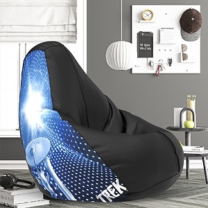 comfybean bag with beans filled xl- official star trek bean bags - for kids - max user height  4 ft - weight  30 kgsmodel star trek-artwork 1 - black
