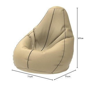 biggie bean bag with beans filled xl- official bailey amp bakers bean bags - for kids - max user height  4 ft - weight  30 kgsmodel cream dark grey