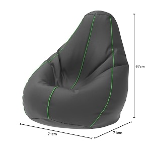 comfybean bag with beans filled xl- official bailey amp bakers bean bags - for kids - max user height  4 ft - weight  30 kgsmodel dark grey parrot green
