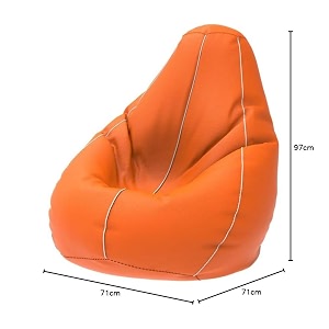 comfybean bag with beans filled xl- official bailey amp bakers bean bags - for kids - max user height  4 ft - weight  30 kgsmodel orange white