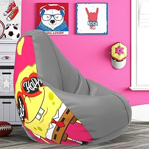 comfybean bag with beans filled xl- official sponge bob bean bags - for kids - max user height  4 ft - weight  30 kgsmodel sbsp-artwork 4 - pink