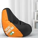 ComfyBean Bag with Beans Filled XL- Official: Jack &amp; Mayers Bean Bags - for Kids - Max User Height : 4 Ft. - Weight : 30 Kgs(Model: Social Distancing On - Black Orange)