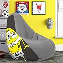 ComfyBean Bag with Beans Filled XL- Official: Sponge Bob Bean Bags - for Kids - Max User Height : 4 Ft. - Weight : 30 Kgs(Model: SBSP-Artwork 7b - Light-Grey)