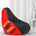 ComfyBean Bag with Beans Filled XL- Official: Jack &amp; Mayers Bean Bags - for Kids - Max User Height : 4 Ft. - Weight : 30 Kgs(Model: Beta Tumse Na - Black Red)