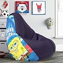 ComfyBean Bag with Beans Filled XL- Official: Sponge Bob Bean Bags - for Kids - Max User Height : 4 Ft. - Weight : 30 Kgs(Model: SBSP-Artwork 8 - Indigo)
