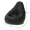Biggie Bean Bag with Beans Filled XL- Official: Bailey &amp; Bakers Bean Bags - for Kids - Max User Height : 4 Ft. - Weight : 30 Kgs(Model: Black Maroon)