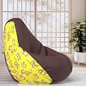 ComfyBean Bag with Beans Filled XL- Official: Jack &amp; Mayers Bean Bags - for Kids - Max User Height : 4 Ft. - Weight : 30 Kgs(Model: Monkey - H - Brown Yellow)