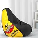ComfyBean Bag with Beans Filled XL- Official: Jack &amp; Mayers Bean Bags - for Kids - Max User Height : 4 Ft. - Weight : 30 Kgs(Model: Bas 5 Minute AUR - Black Yellow)