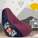 ComfyBean Bag with Beans Filled XL- Official: Jack &amp; Mayers Bean Bags - for Kids - Max User Height : 4 Ft. - Weight : 30 Kgs(Model: I get up Early - Maroon Indigo)