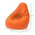 ComfyBean Bag with Beans Filled XL- Official: Bailey &amp; Bakers Bean Bags - for Kids - Max User Height : 4 Ft. - Weight : 30 Kgs(Model: Orange Cream)