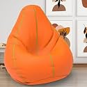 ComfyBean Bag with Beans Filled XL- Official: Bailey &amp; Bakers Bean Bags - for Kids - Max User Height : 4 Ft. - Weight : 30 Kgs(Model: Orange Parrot Green)