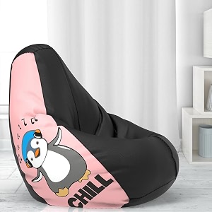 comfybean bag with beans filled xxl bean bag prefilled with beans printed - official  printessence color  chill - black peach