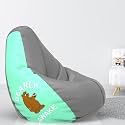 ComfyBean Bag with Beans Filled XXL Bean Bag Prefilled with Beans Printed - Official : PrintEssence (Color : Bearly Awake - Light Grey Peach)
