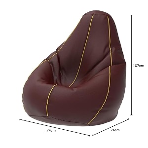 comfybean bag with beans filled xxl- official bailey amp bakers bean bags - for teenagers - max user height  45-5 ft-weight  45-50 kgsmodel maroon yellow