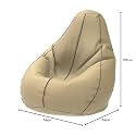 ComfyBean Bag with Beans Filled XXL- Official: Bailey &amp; Bakers Bean Bags - for Teenagers - Max User Height : 4.5-5 Ft.-Weight : 45-50 Kgs(Model: Cream Dark Grey)