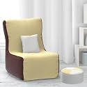 ComfyBean Bag with Beans Filled XXXL Bean Chair with Free Cushion and Footrest - Official : ComfortCurve Chair (Color : Cream Maroon)