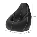 ComfyBean Bag with Beans Filled XXXL- Official: Bailey &amp; Bakers Bean Bags - for Young Adults - Max User Height : 5-5.8 Ft.-Weight : 60-70 Kgs(Model: Black Cream)