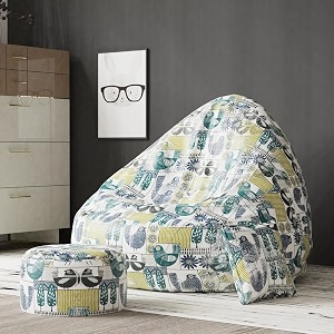 biggiebean bag with beans filled xxxxl bean bag- full printed bean bag sofa with cushionfootrest - official  oreka homes - comfort level  standard - theme  odyssey origins